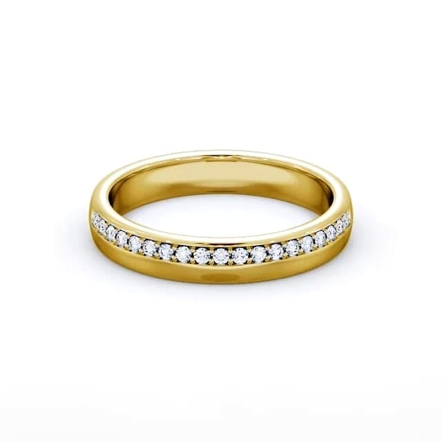 Ruby Round Lab Diamond Offset Channel Ring Ring